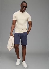 Rundhalsshirt DELMAO, Herren, Gr. 3XL (64/66), beige, Single Jersey, Obermaterial: 100% Baumwolle, unifarben, Basic, regular fit, Rundhals, Shirts Rundhalsshirt, Kurzarm, Regular Fit, basic, aus 100% Baumwolle