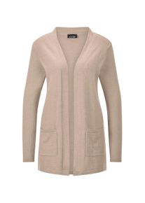 Strickjacke GOLDNER "Elegante Strickjacke mit Kaschmir", Herren, Gr. 50, beige, Obermaterial: 95% Baumwolle CO. 5% Kaschmir WS., gerade, V-Ausschnitt, Strickjacken Strickjacke, mit Kaschmieranteil