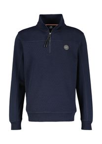 Sweatshirt Lerros "Sweat-Troyer mit dezentem Nadel-Steppmuster", Herren, Gr. S, blau (classic navy), 100% Baumwolle, Sweatshirts Sweatshirt