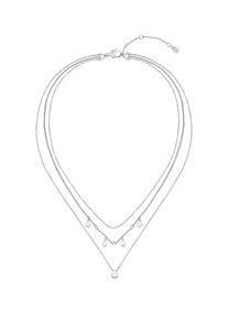 Kette mit Anh&auml;nger BOSS "SELENA", edelstahlfarben, kristallwei&szlig;, Halsketten, Damen, Edelstahl, L: 50,5 B: 1mm, Kette mit Anh&auml;nger, mit Preciosa Crystal, B:1mm