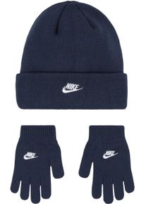 Beanie Nike Sportswear "und Handschuhe Set NAN FUTURA BEANIE/GLOVE SET", Kinder, Gr. 4/7, obsidian, Strick, Kunstfaser, M&uuml;tzen Beanie, aus Polyacryl und Polyester, mit Elasthan-Anteil