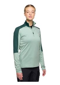 Langarmshirt Vaude "WOMEN'S LIVIGNO HALFZIP II", Damen, Gr. 34, dusty fern, Obermaterial: 89% Polyester, 11% Elasthan, normal, hoch geschlossener Ausschnitt, Shirts Langarmshirt, mit Rei&szlig;verschluss, hoch geschlossener Ausschnitt, sportlicher Stil