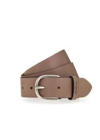 Lederg&uuml;rtel Mustang "Madison", Damen, Gr. 100, grau (schwarz taupe), Rindsleder, G&uuml;rtel Lederg&uuml;rtel, Mit gepr&auml;gtem Mustang-Logo auf der Schlaufe, 3,5 cm
