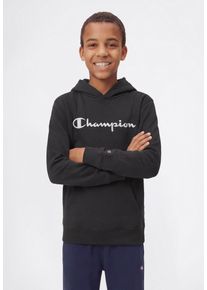 Kapuzensweatshirt Champion "ICONS TONAL Hoodie with Large Logo", Jungen, Gr. L (152/158), chr, Obermaterial: 73% Baumwolle, 27% Polyester, Sweatshirts Kapuzensweatshirt, f&uuml;r Kinder, mit Kapuze, sportlicher Stil