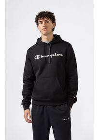 Kapuzensweatshirt Champion "BASICS Fleece Hoodie Large Logo", Herren, Gr. XL (56/58), schwarz (nbk, ns), Obermaterial: 55% Baumwolle, 45% Polyester, Sweatshirts Kapuzensweatshirt