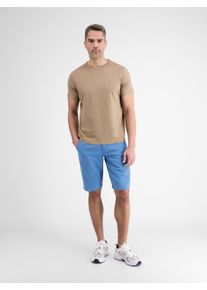 Bermudas Lerros "Bermuda in Strukturqualit&auml;t", Herren, Gr. 34, blau (lagoon blau), 98% Baumwolle, 2% Elasthan, Hosen Bermudas