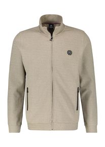 Sweatjacke Lerros "Sweatjacke in Strukturqualit&auml;t", Herren, Gr. 6XL, grau (soft stone), 94% Baumwolle, 4% Polyester, 2% Elasthan, Sweatjacken Sweatjacke