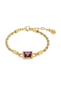 JOOP! Armband JOOP "Schmuck, Geschenk", gelbgoldfarben, lila, lila, Armb&auml;nder, Damen, 20cm, Edelstahl, Armband, mit Zirkonia (synth.)