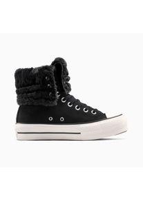 Sneaker Converse "CHUCK TAYLOR ALL STAR FOLD OVER LIFT", Damen, Gr. 40, schwarz, schwarz, egret, Textil, Schuhe Sneaker, Winterschuhe, gef&uuml;ttert