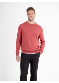 Strickpullover Lerros "Crewneck Strickpullover", Herren, Gr. S, rot (hot sauce), 100% Baumwolle, Pullover Strickpullover, Weicher Strick-Pullover, Rundhalsausschnitt, lange &Auml;rmel, pflegeleicht