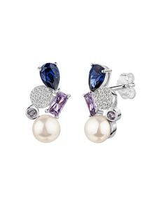 Paar Ohrstecker Firetti "Schmuck Geschenk Silber 925 Ohrringe Baguette Kreis Tropfen", silberfarben, lavendel, tanzanite, lila, kristallwei&szlig;, wei&szlig;, lavendel, tanzanite, lila, kristallwei&szlig;, Ohrringe, Damen, 5,5mm, Perlen Silber 925 (Sterlingsilber), Perlen, Silber 925 (Sterlingsilber), Paar Ohrstecker, mit Zirkonia (synth.) - mit S&uuml;&szlig;wasserzuchtperle