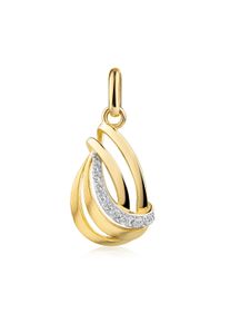 Kettenanh&auml;nger Firetti "Schmuck Geschenk Gold 333 Halsschmuck Anh&auml;nger Welle bicolor", gelbgoldfarben, wei&szlig;goldfarben, kristallwei&szlig;, kristallwei&szlig;, Schmuckanh&auml;nger, Damen, Gelbgold 333, 0,81 g, Kettenanh&auml;nger, mit Zirkonia (synth.)
