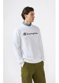 Kapuzensweatshirt Champion "BASICS Fleece Crewneck Sweatshirt Large Logo", Herren, Gr. XL (56/58), wht, ns, Obermaterial: 55% Baumwolle, 45% Polyester, Sweatshirts Kapuzensweatshirt