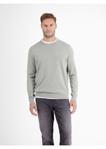 Strickpullover Lerros "Crewneck Strickpullover", Herren, Gr. XL, grau (platinum grau melange), 100% Baumwolle, Pullover Strickpullover, Weicher Strick-Pullover, Rundhalsausschnitt, lange &Auml;rmel, pflegeleicht