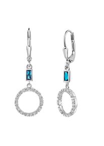 Paar Ohrh&auml;nger Firetti "Schmuck Geschenk Silber 925 Ohrschmuck Ohrringe Kreise", silberfarben, kristallwei&szlig;, dunkelblau, kristallwei&szlig;, dunkelblau, Ohrringe, Damen, Silber 925 (Sterlingsilber), Paar Ohrh&auml;nger, mit Zirkonia (synth.)