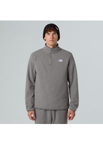 Fleecepullover The North Face "M GLACIER FLEECE 1/4 ZIP JACKET", Herren, Gr. L, tnf mid grau heather, Obermaterial: 100% Polyester, Sweatshirts Fleecepullover, 1/4-langer Rei&szlig;verschluss, aus Polyester, feuchtigkeitsabweisend