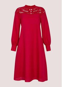 Madeleine Mode Sommerkleid MADELEINE "Spitzenkleid Sommerkleid aus Naturgarn und Spitze", Damen, Gr. 38, N-Gr, rot, Obermaterial: 100% Leinen LI., Modern, Kleider Sommerkleid, Aufwendige Detailverarbeitung