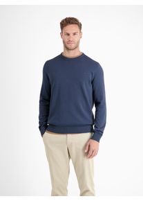 Strickpullover Lerros "Crewneck Strickpullover", Herren, Gr. 3XL, blau (storm blau), 100% Baumwolle, Pullover Strickpullover, Weicher Strick-Pullover, Rundhalsausschnitt, lange &Auml;rmel, pflegeleicht, Topseller