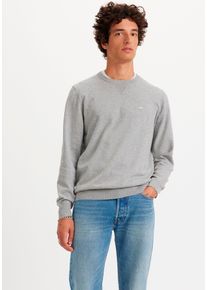 Levi's Rundhalspullover LEVI'S "LIGHTWEIGHT HM SWEATER", Herren, Gr. XL, grau (mid tone grau heathe), Strick, Obermaterial: 100% Baumwolle, regular fit normal, Rundhals, angesetztes B&uuml;ndchen, Pullover Rundhalspullover, Feingerippte Abschl&uuml;sse