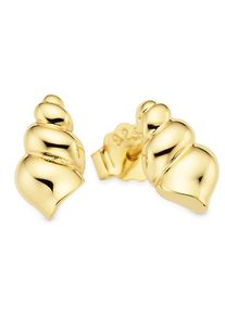 Paar Ohrstecker "Silberohrstecker Muschel-Optik gelbgoldfarben vergoldet", gelbgoldfarben, ANISTON JEWELRY & WATCHES, Ohrringe, Damen, Silber 925 (Sterlingsilber), Paar Ohrstecker