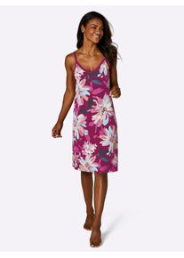 w&auml;schepur Nachthemd W&Auml;SCHEPUR "Nachthemd", Damen, Gr. 52/54, Normalgr&ouml;&szlig;en, malve, rauchblau, bedruckt, 95% Viskose, 5% Elasthan, bedruckt, gebl&uuml;mt, gemustert, mehrfarbig, Kleider Nachthemd