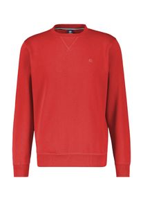 Sweatshirt Lerros "Leichter Sweater in Strukturqualit&auml;t", Herren, Gr. S, grau (lava rot), 50% Baumwolle, 50% Polyester, Sweatshirts Sweatshirt