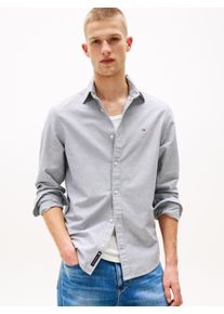 Langarmhemd Tommy Jeans "TJM REGULAR OXFORD", Herren, Gr. XXL, N-Gr, blau (schwarz night navy), Web, Obermaterial: 100% Baumwolle, regular fit normal, Rundhals, eingesetzt 1-Knopf-Manschette mit Schlitz, Hemden Langarmhemd, Mit Rundhalsausschnitt, Button-down-Kragen
