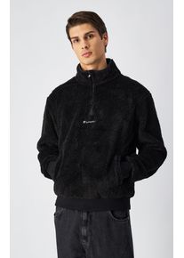 Fleecepullover Champion "Polar Half Zip Top", Herren, Gr. L (52/54), nbk, Obermaterial: 60% Polyester, 40% Baumwolle, Sweatshirts Fleecepullover