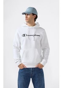 Kapuzensweatshirt Champion "BASICS Fleece Hoodie Large Logo", Herren, Gr. XL (56/58), wei&szlig; (wht, ns), Obermaterial: 55% Baumwolle, 45% Polyester, Sweatshirts Kapuzensweatshirt