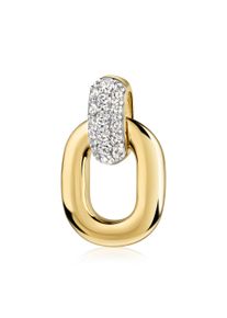 Kettenanh&auml;nger Firetti "Schmuck Geschenk Gold 333 Halsschmuck Anh&auml;nger Drop bicolor", gelbgoldfarben, wei&szlig;goldfarben, kristallwei&szlig;, kristallwei&szlig;, Schmuckanh&auml;nger, Damen, Gelbgold 333, 2,7 g, Kettenanh&auml;nger, mit Zirkonia (synth.)