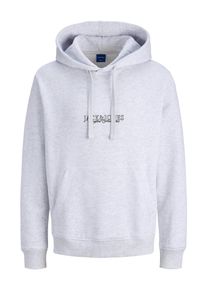 Jack & Jones Kapuzensweatshirt JACK & JONES "JORBLEECKER MINIMAL SWEAT HOOD", Herren, Gr. M, hellwei&szlig; detail:melange, angeraute Sweatware, Obermaterial: 60% Baumwolle, 40% Polyester, meliert, relaxed fit, Rippb&uuml;ndchen, Sweatshirts Kapuzensweatshirt