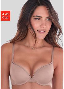 Push-up-BH s.Oliver "Elina", Damen, Gr. 75, Cup D, taupe, Microtouch, Obermaterial: 60% Polyamid, 35% Polyester, 5% Elasthan, Basic, BHs Push-up-BH, mit B&uuml;gel & herausnehmbaren Kissen, Dessous