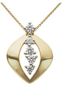 Kettenanh&auml;nger Firetti "Schmuck Geschenk Gold 333 Halsschmuck Anh&auml;nger Fantasie bicolor", gelb (gelbgoldfarben, wei&szlig;goldfarben, kristallwei&szlig;, kristallwei&szlig;), Schmuckanh&auml;nger, Damen, Gelbgold 333, 1,36 g, Kettenanh&auml;nger, mit Zirkonia (synth.)