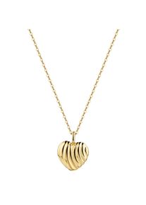 Kette mit Anh&auml;nger Firetti "Schmuck Geschenk Silber 925 Halsschmuck Halskette Ankerkette Herz", gelbgoldfarben, Halsketten, Damen, Silber 925 (Sterlingsilber), L: 45 B: 1,1mm, Kette mit Anh&auml;nger, B:1,1mm