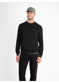 Strickpullover Lerros "Crewneck Strickpullover", Herren, Gr. XXL, schwarz, 100% Baumwolle, Pullover Strickpullover, Weicher Strick-Pullover, Rundhalsausschnitt, lange &Auml;rmel, pflegeleicht