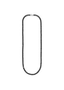 Edelstahlkette Bruno Banani "Schmuck Geschenk Tenniskette", edelstahlfarben, schwarz, Halsketten, Damen, Edelstahl, L: 45 B: 4mm, Edelstahlkette, mit Zirkonia (synth.), B:4mm