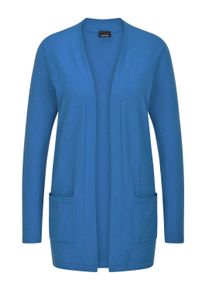 Strickjacke GOLDNER "Elegante Strickjacke mit Kaschmir", Herren, Gr. 48, blau, Obermaterial: 95% Baumwolle CO. 5% Kaschmir WS., gerade, V-Ausschnitt, Strickjacken Strickjacke, mit Kaschmieranteil