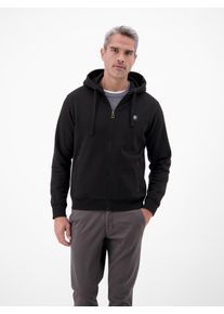 Sweatjacke Lerros "Hoodie Sweat-Jacke", Herren, Gr. S, schwarz, 50% Baumwolle, 50% Polyester, Sweatjacken Sweatjacke, Kapuzensweatjacke mit Tunnelzug und seitlichen Rei&szlig;verschlusstaschen