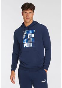 Kapuzensweatshirt Puma "ESS+ LOGO LAB HOODIE TR", Herren, Gr. S, blau (club navy), Sweatware, Obermaterial: 68% Baumwolle, 32% Polyester, bedruckt, regular fit normal, angesetztes B&uuml;ndchen, Sweatshirts Kapuzensweatshirt, mit K&auml;ngurutasche, mit Print-Applikation, Regular Fit, mit Kapuze