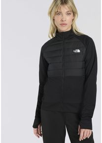 Fleecejacke The North Face "W REAXION 2.0 HYBRID JACKET", Damen, Gr. XS, schwarz (tnf schwarz heather), Obermaterial: 100% Polyester, Jacken Fleecejacke, f&uuml;r k&uuml;hle Temperaturen, aus Polyester, leichtes Material
