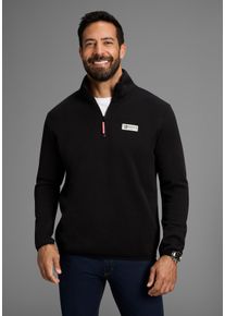 MAN'S WORLD Fleecepullover MAN'S WORLD, Herren, Gr. L, schwarz meliert, Fleece, Obermaterial: 100% Polyester, meliert, regular fit, hoch geschlossener Ausschnitt, Sweatshirts Fleecepullover, Freizeit Allrounder