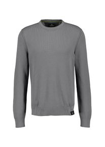 Strickpullover Lerros "Basic Strickpullover", Herren, Gr. XXL, grau (ash grau melange), 100% Baumwolle, Pullover Strickpullover