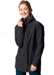 Funktionsmantel Vaude "WOMEN'S CYCLIST PADDED PARKA II", Damen, Gr. 44, schwarz, Obermaterial: 100% Polyester, unifarben, elastischer Bund, M&auml;ntel Funktionsmantel, wasserdicht, winddicht, atmungsaktiv, mit reflektierenden Details