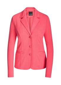 Jackenblazer GOLDNER "Viskoseblazer mit Reverskragen", Damen, Gr. 48, rot (koralle), Obermaterial: 67% Viskose CV. 27% Polyester PES. 6% Elasthan EL., Blazer Jackenblazer, stretchbequeme Jerseyqualit&auml;t
