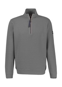 Sweatshirt Lerros "Troyer in Sweatqualit&auml;t aus Strickmaterial", Herren, Gr. 4XL, basalt grau, 90% Baumwolle, 10% Polyester, Sweatshirts Sweatshirt