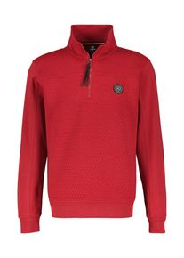 Sweatshirt Lerros "Sweat-Troyer mit dezentem Nadel-Steppmuster", Herren, Gr. S, rot (ruby rot), 100% Baumwolle, Sweatshirts Sweatshirt