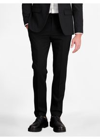 Baukastenhose Lerros "Herren Anzughose mit Stretchanteil, gerade geschnitten", Herren, Gr. 50, schwarz, 49% Viskose, 29% Polyester, 20% Wolle, 2% Elasthan, Hosen Baukastenhose