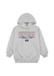 Kapuzensweatshirt Converse "CNVG GFX BOYFRIEND HOODIE", M&auml;dchen, Gr. 134/140 (M), birch heather, sporty berry, Obermaterial: 60% Baumwolle, 40% Polyester, Sweatshirts Kapuzensweatshirt