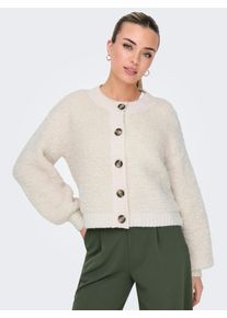 Jacqueline de Yong Strickjacke JDY "JDYEIRA LIFE L/S O-NECK CARDIGAN KNT", Damen, Gr. L, birch, Strick, Obermaterial: 90% Polyester, 5% Wolle, 3% Elasthan, 2% sonstige Fasern, unifarben, normal, Rundhals, Strickjacken Strickjacke, Materialmix