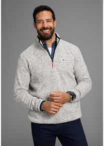 MAN'S WORLD Fleecepullover MAN'S WORLD, Herren, Gr. S, grau meliert, Fleece, Obermaterial: 100% Polyester, meliert, regular fit, hoch geschlossener Ausschnitt, Sweatshirts Fleecepullover, Freizeit Allrounder